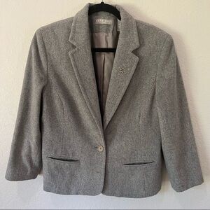 KATE Hill wool and cashmere blazer, 12P, single breasted, lining, pockets.